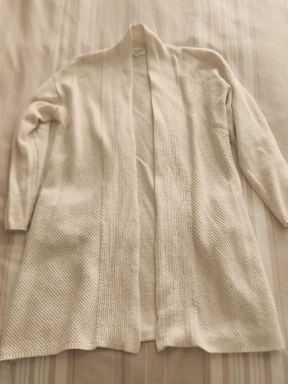 Candace Cameron Bure Cream Knit Open Long Cardigan